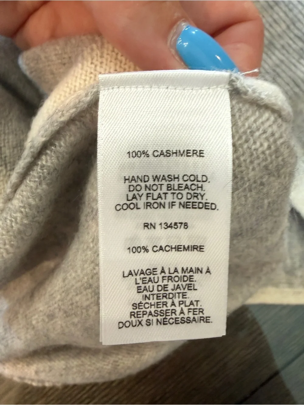 Vineyard Vines 100% Cashmere Gray Mock Neck Colorblock Sweater M 25595